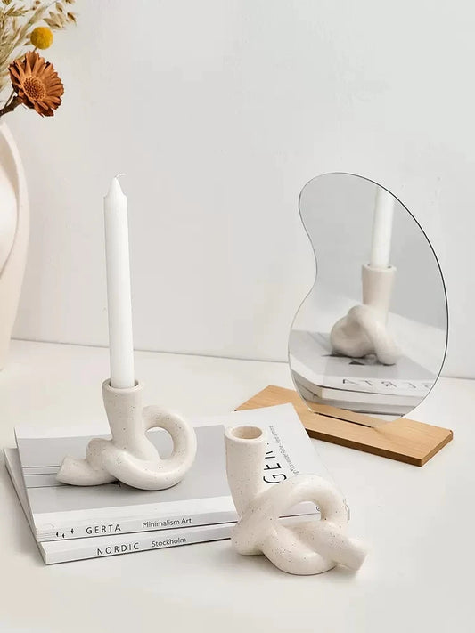 Florence - Stoneware Knot Candle Holder