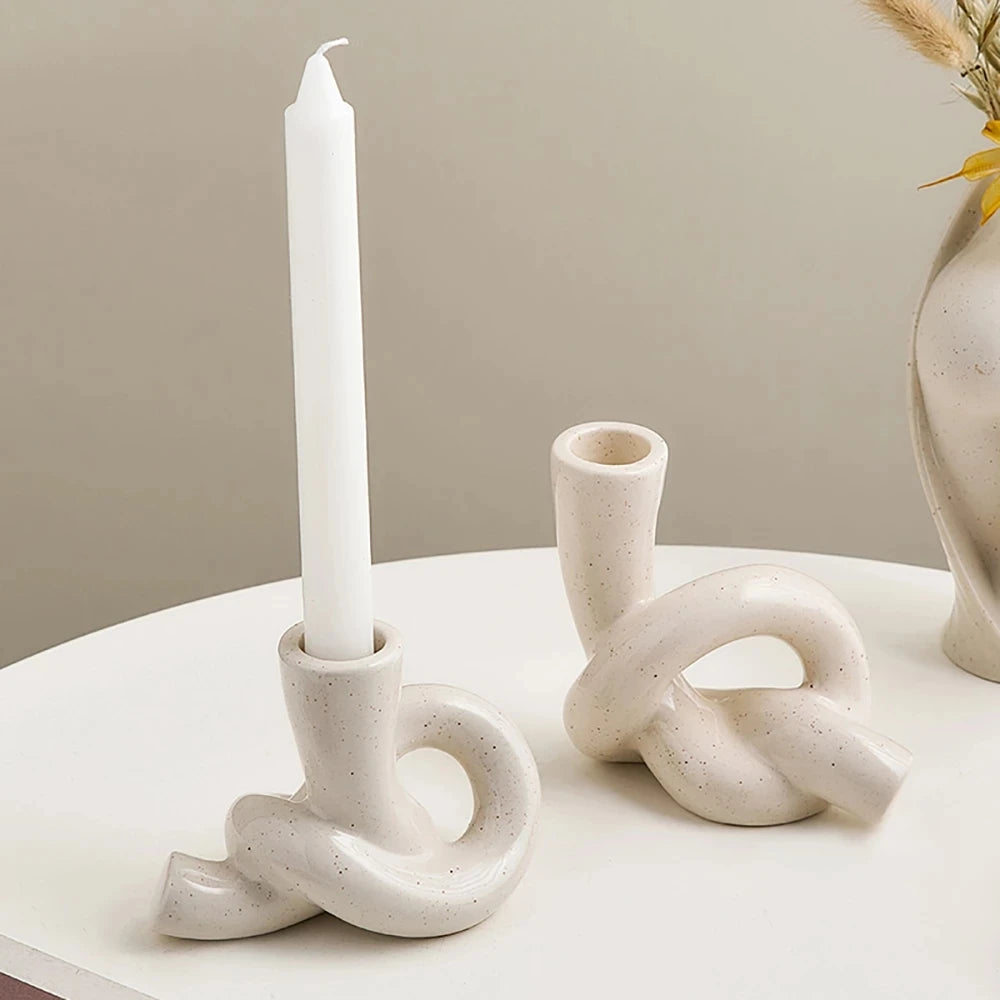 Florence - Stoneware Knot Candle Holder