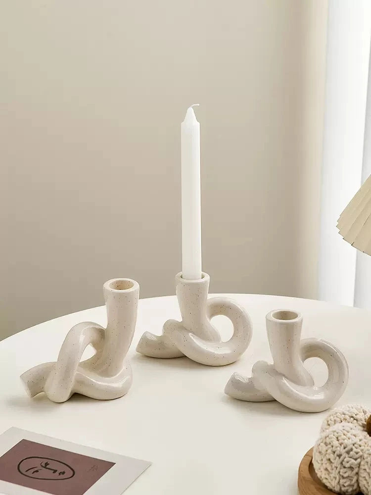 Florence - Stoneware Knot Candle Holder